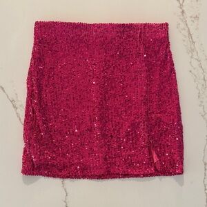 Art Class Sparkling Fuchsia Sequin Skirt